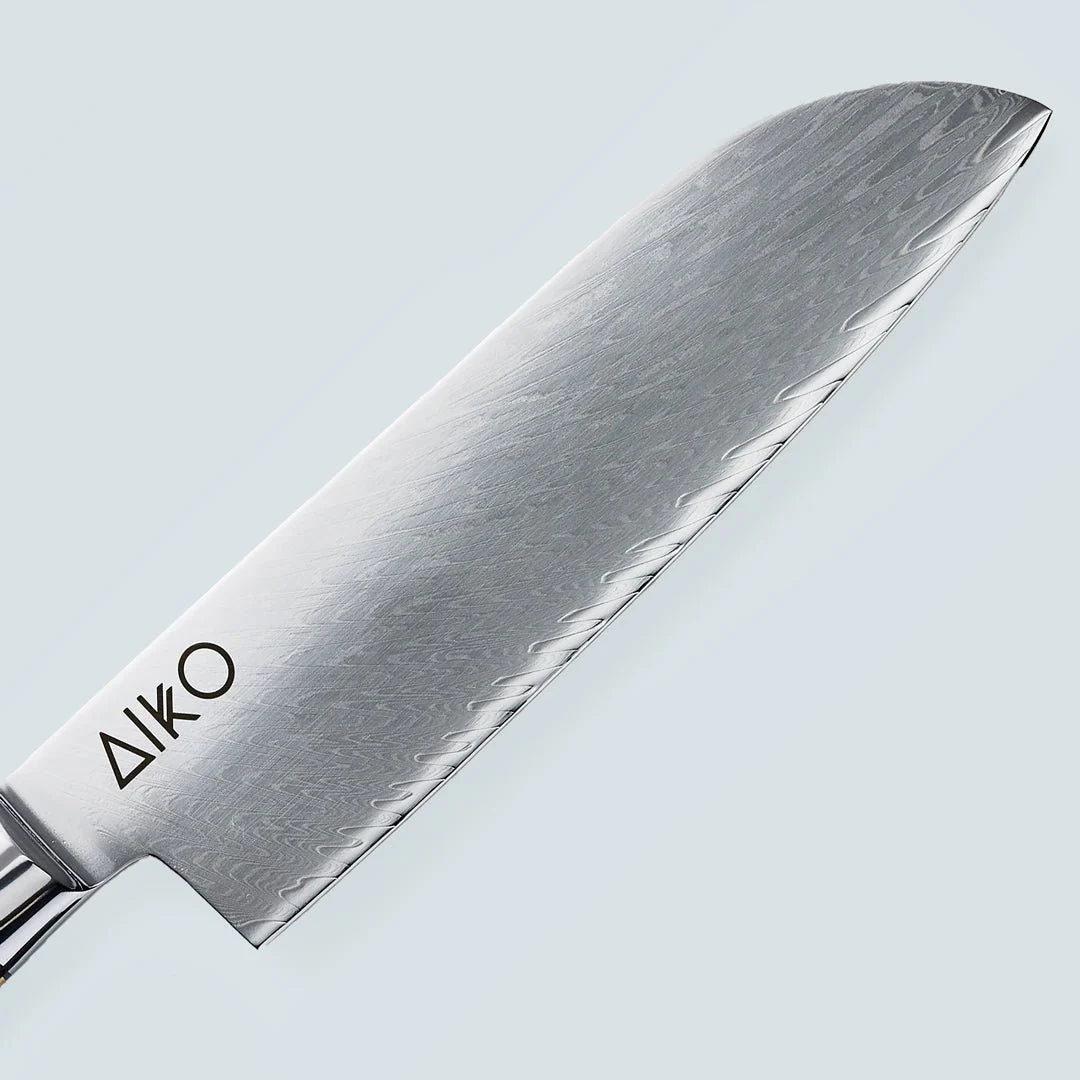 Aiko Red Damascus Steel Knife with Coloured Red Resin Handle - Image 5