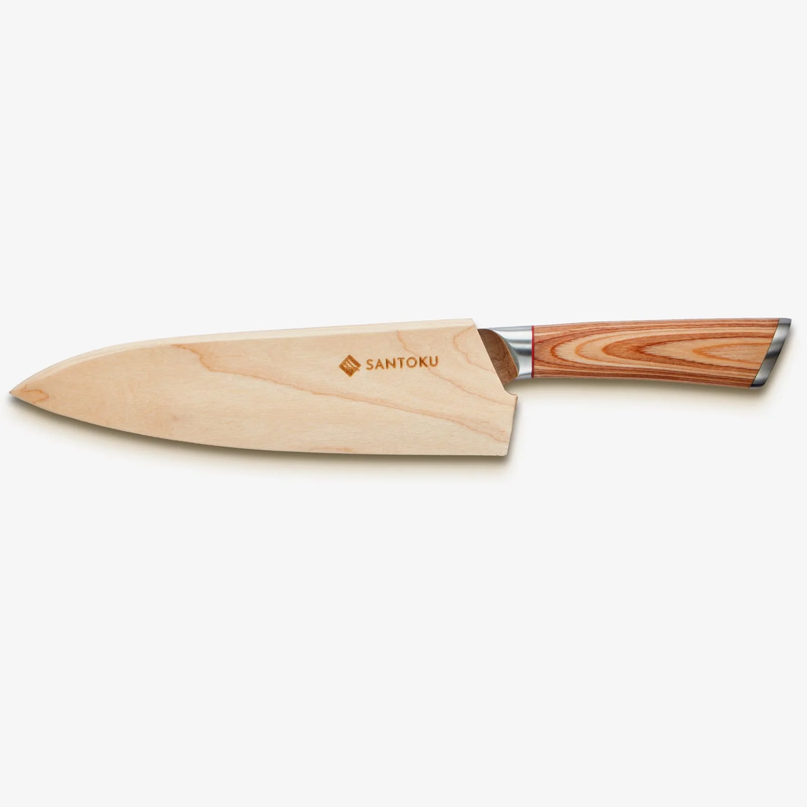 Haruta 8 Inch VG10 Japanese Damascus Steel Gyuto Chef Knife with Wooden Handle & Scabbard - Image 4